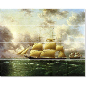 james buttersworth boat ship painting ceramic tile mural p22194