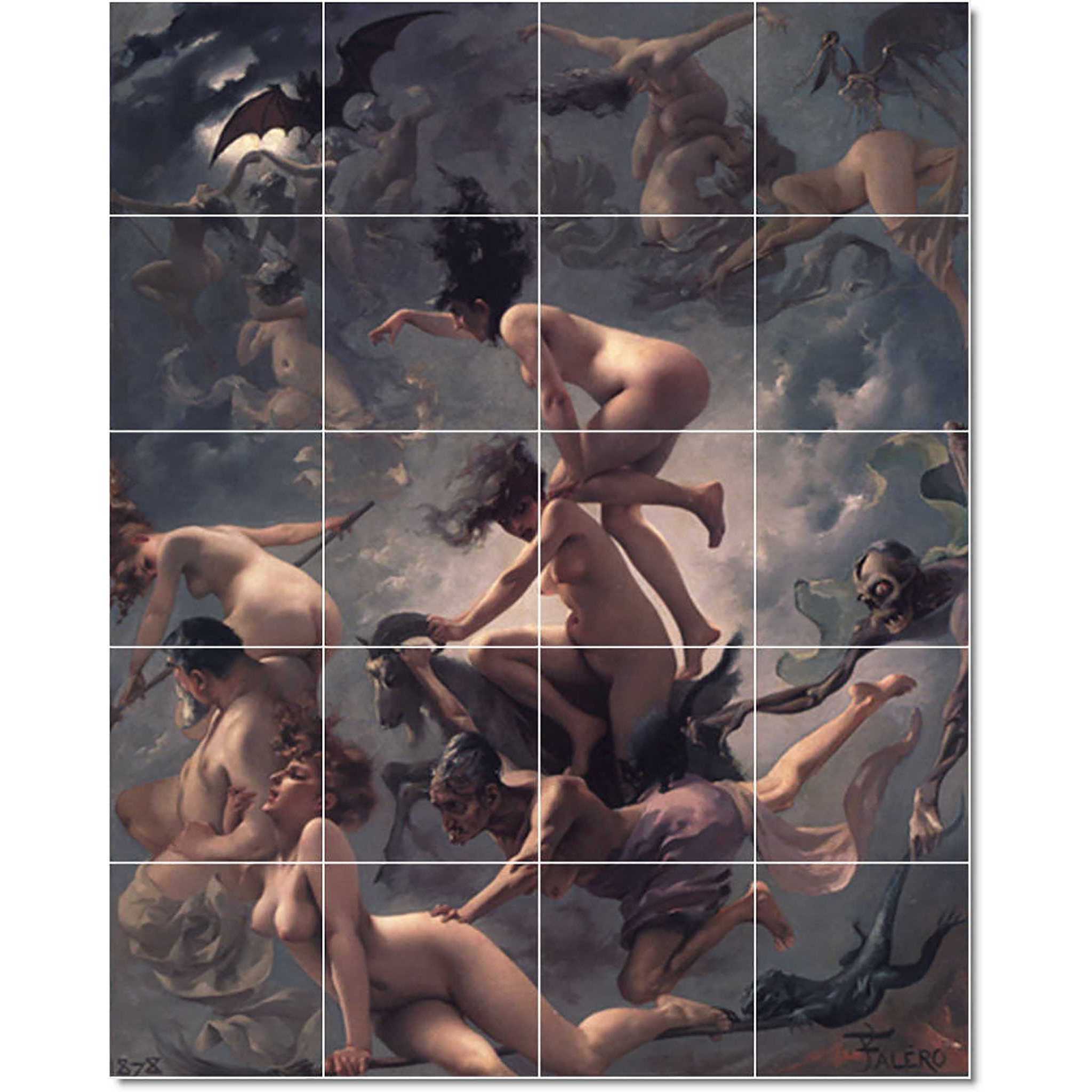 luis riccardo falero mythology painting ceramic tile mural p22399