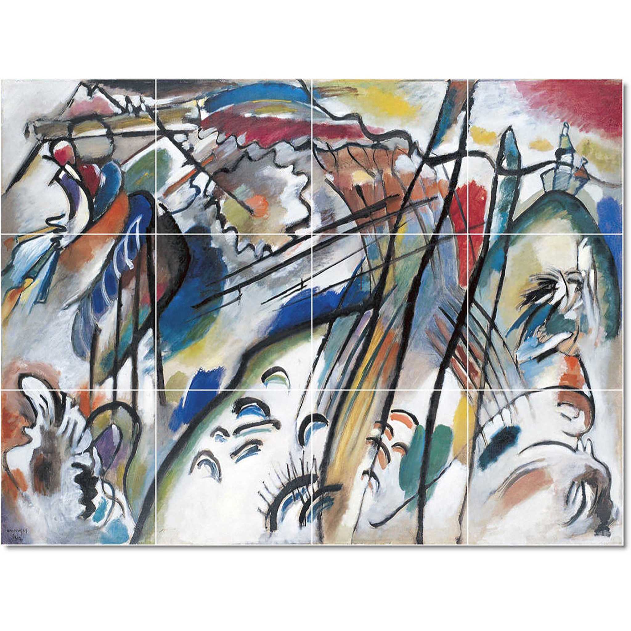 wassily kandinsky abstract painting ceramic tile mural p22718