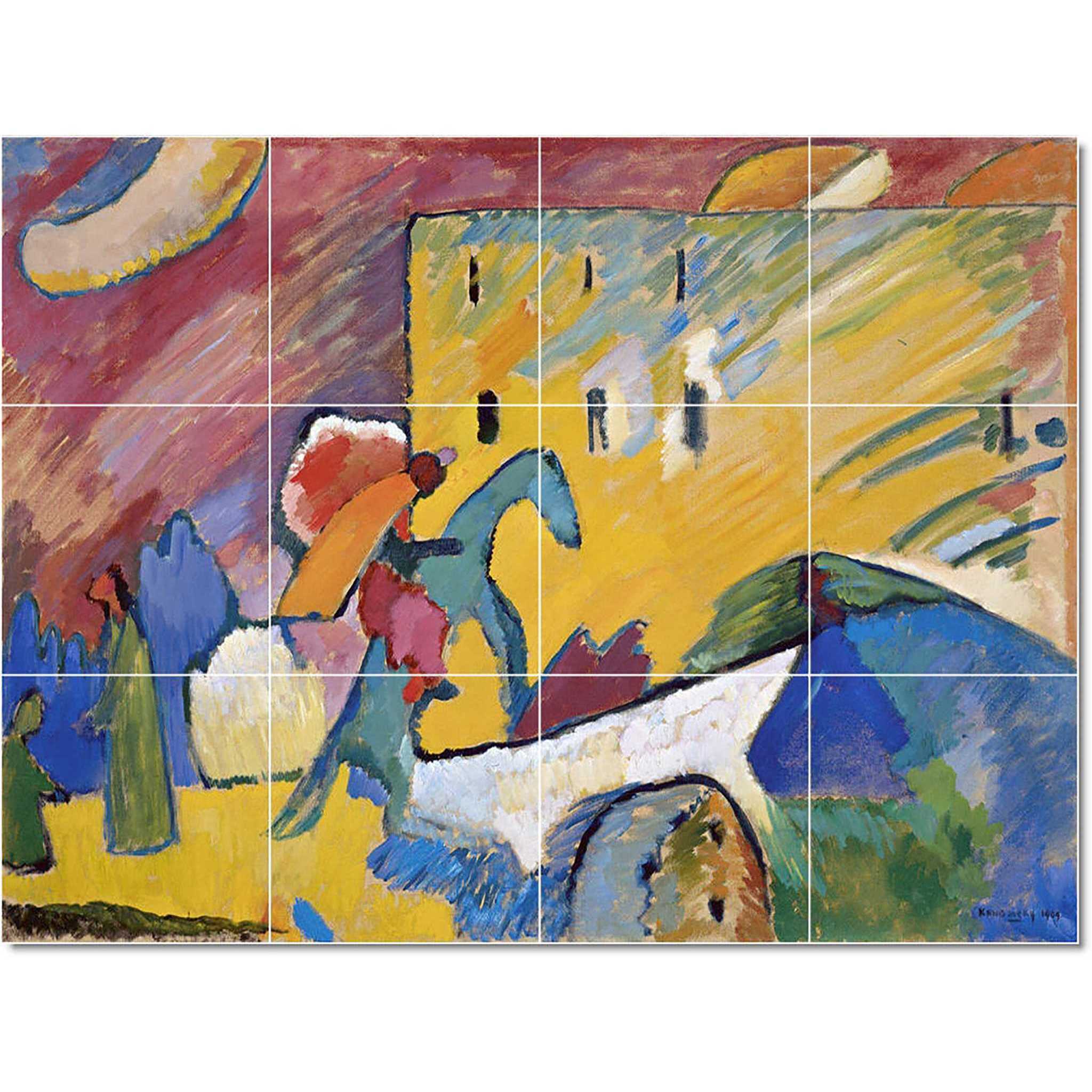 wassily kandinsky abstract painting ceramic tile mural p22719