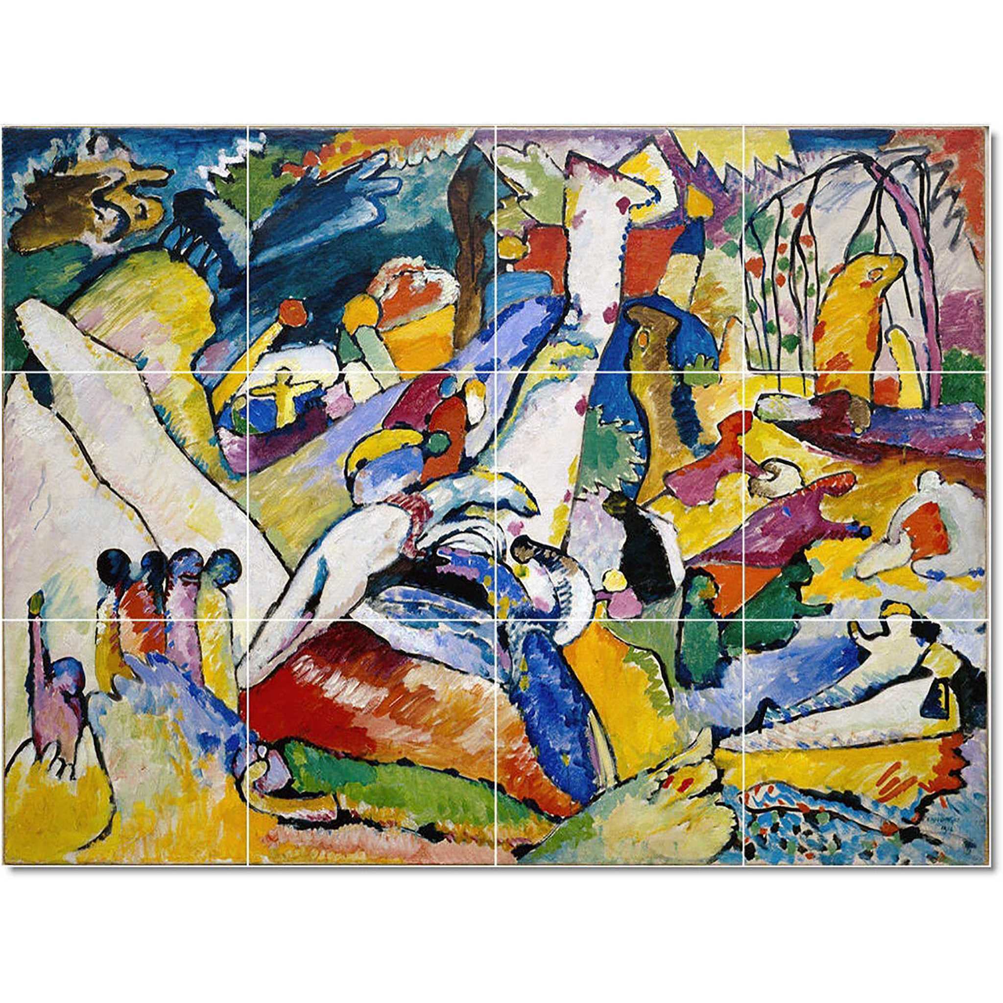 wassily kandinsky abstract painting ceramic tile mural p22733