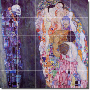 gustave klimt abstract painting ceramic tile mural p04994