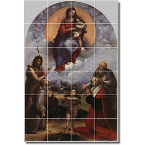 raphael religious painting ceramic tile mural p07017