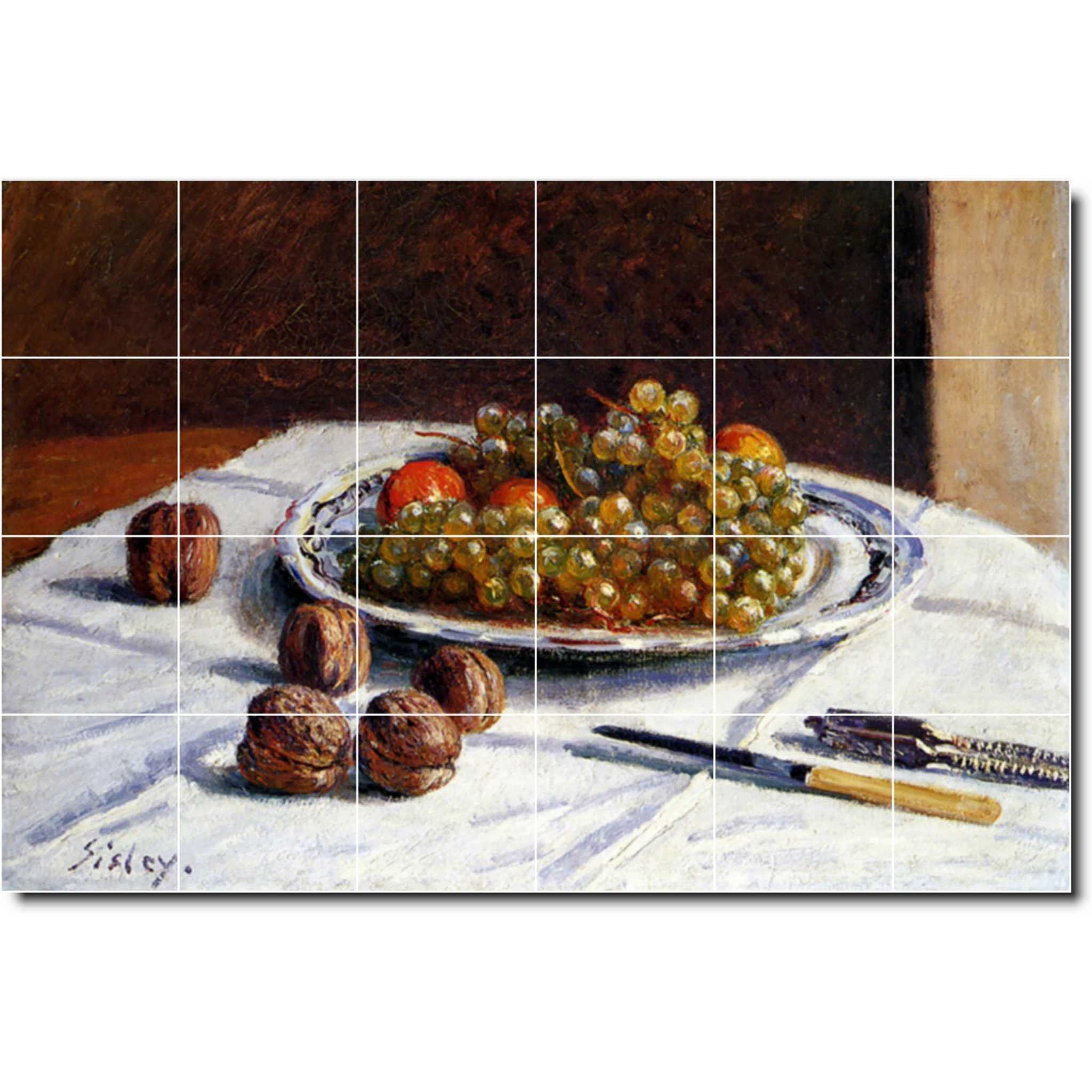 alfred sisley fruit vegetable painting ceramic tile mural p08350