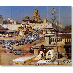 edwin weeks historical painting ceramic tile mural p09579