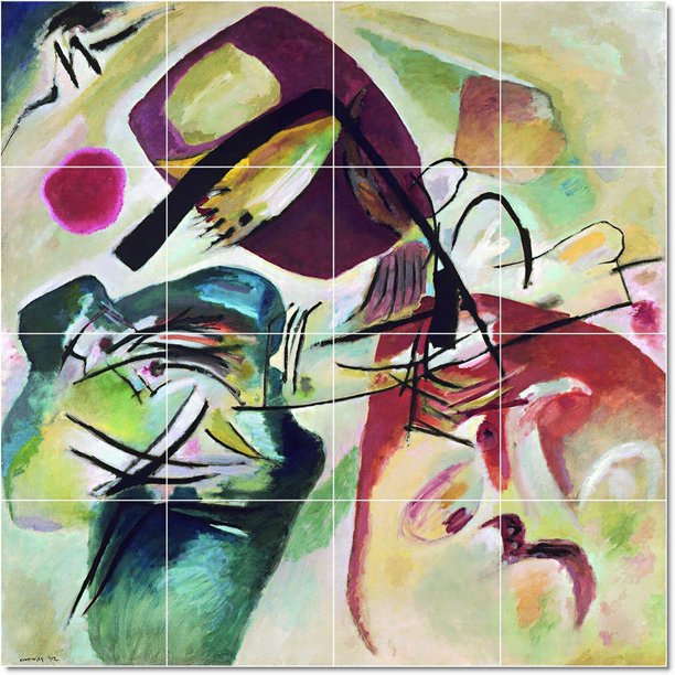 wassily kandinsky abstract painting ceramic tile mural p22741