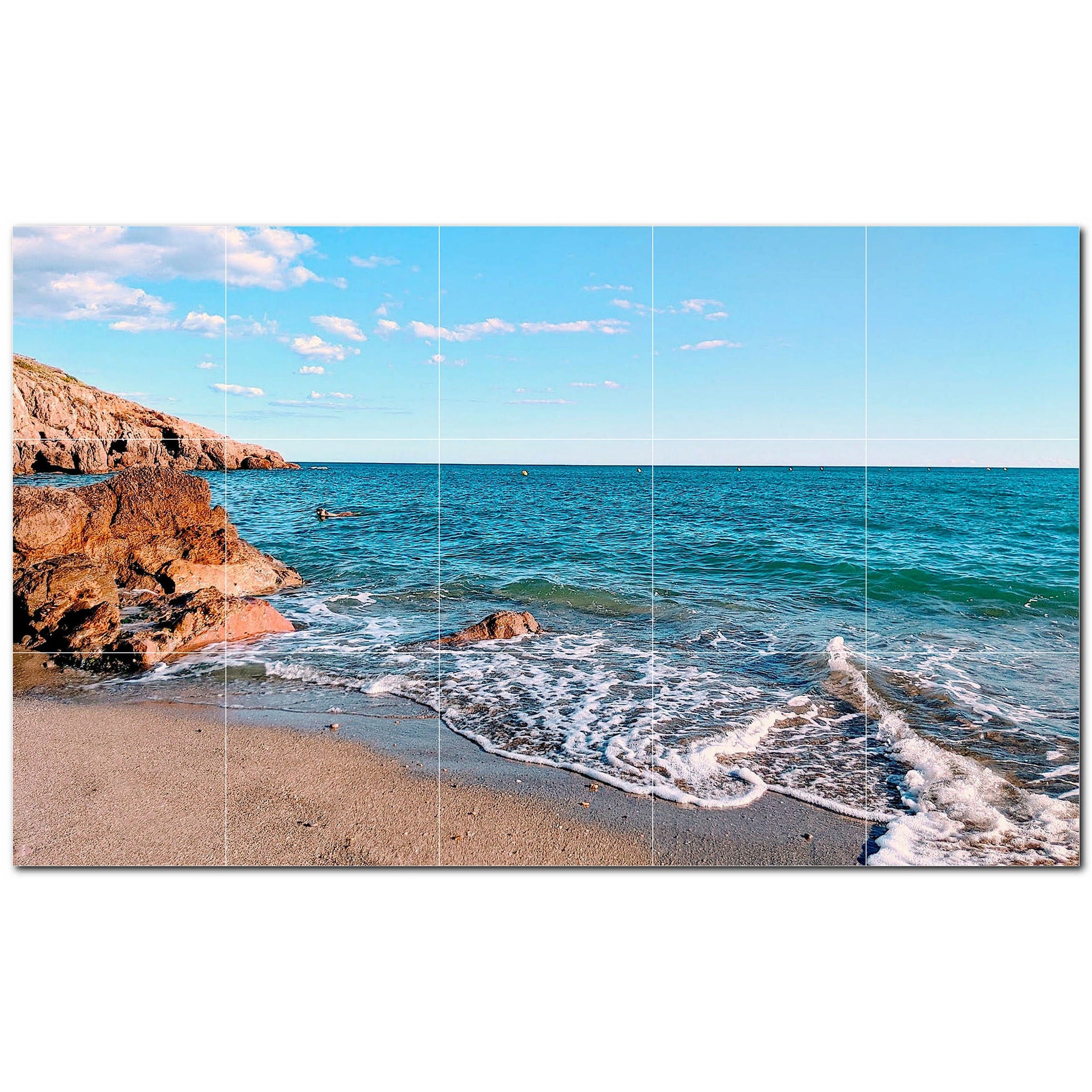 beach ceramic tile wall mural kitchen backsplash bathroom shower p500054