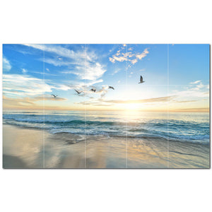 beach ceramic tile wall mural kitchen backsplash bathroom shower p500060