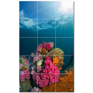 coral ceramic tile wall mural kitchen backsplash bathroom shower p500404