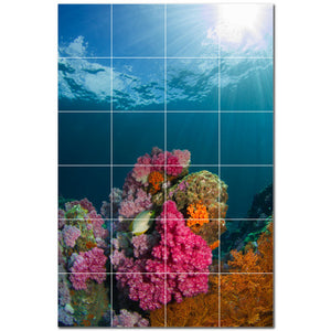 coral ceramic tile wall mural kitchen backsplash bathroom shower p500404