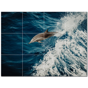 dolphin ceramic tile wall mural kitchen backsplash bathroom shower p500497