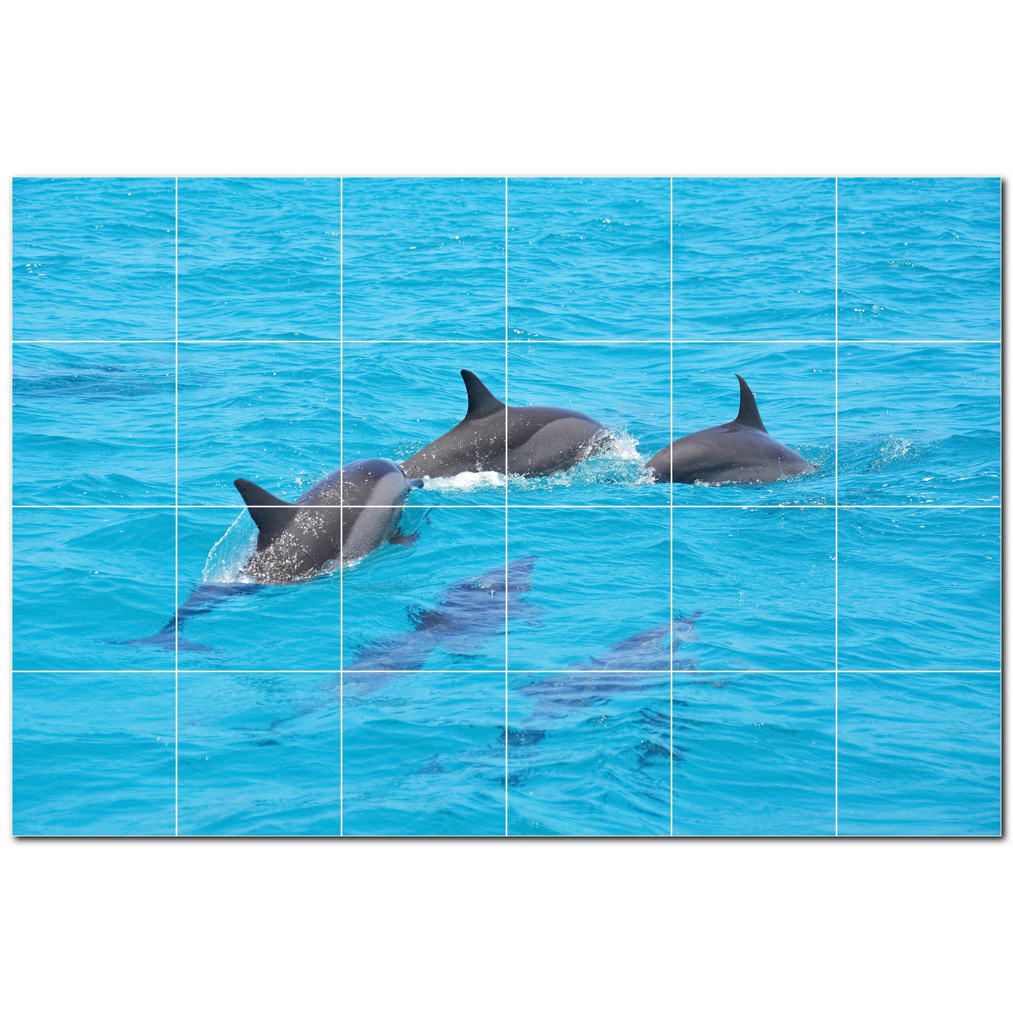 dolphin ceramic tile wall mural kitchen backsplash bathroom shower p500499