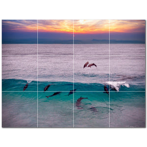 dolphin ceramic tile wall mural kitchen backsplash bathroom shower p500502