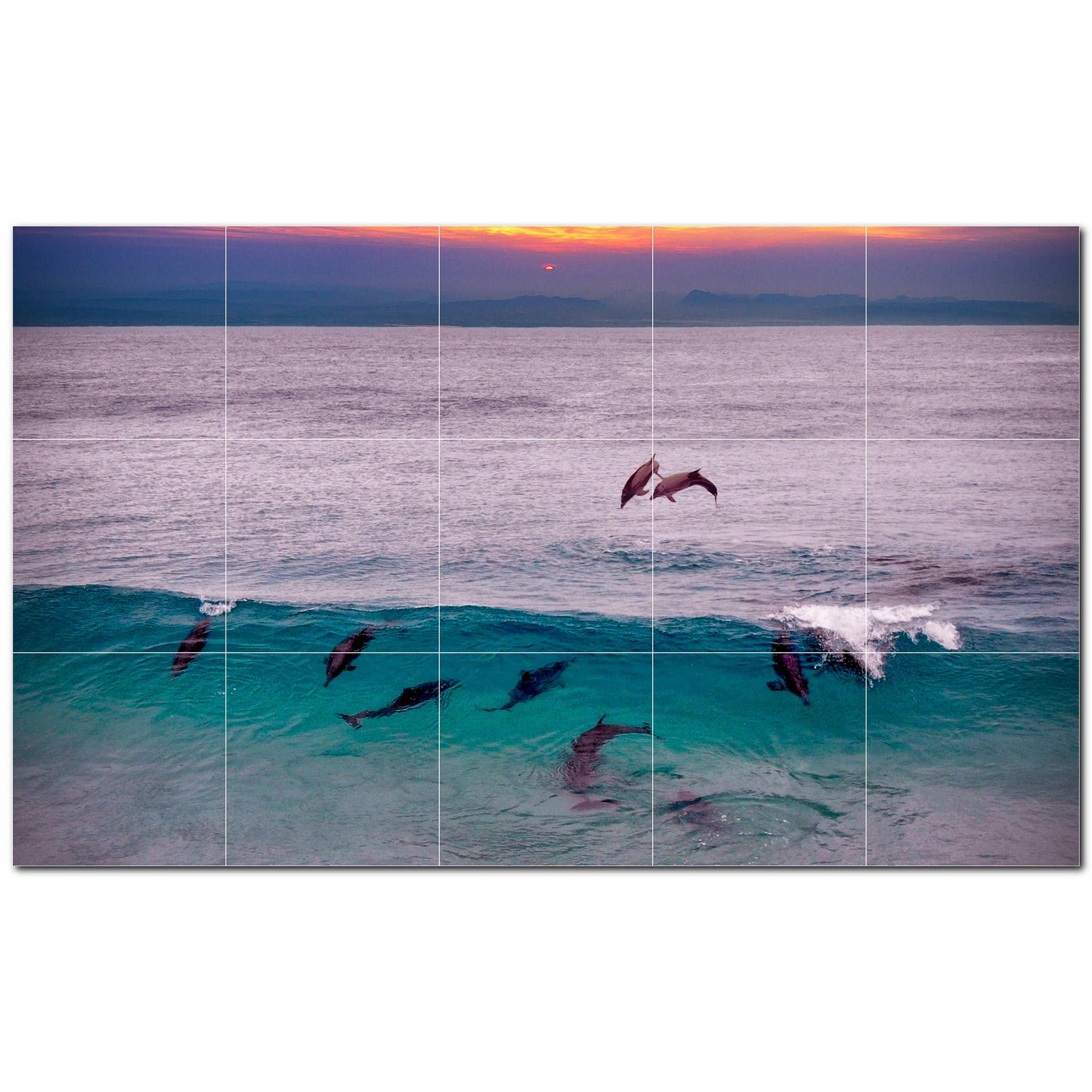 dolphin ceramic tile wall mural kitchen backsplash bathroom shower p500502