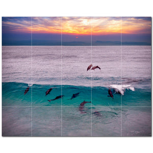 dolphin ceramic tile wall mural kitchen backsplash bathroom shower p500502