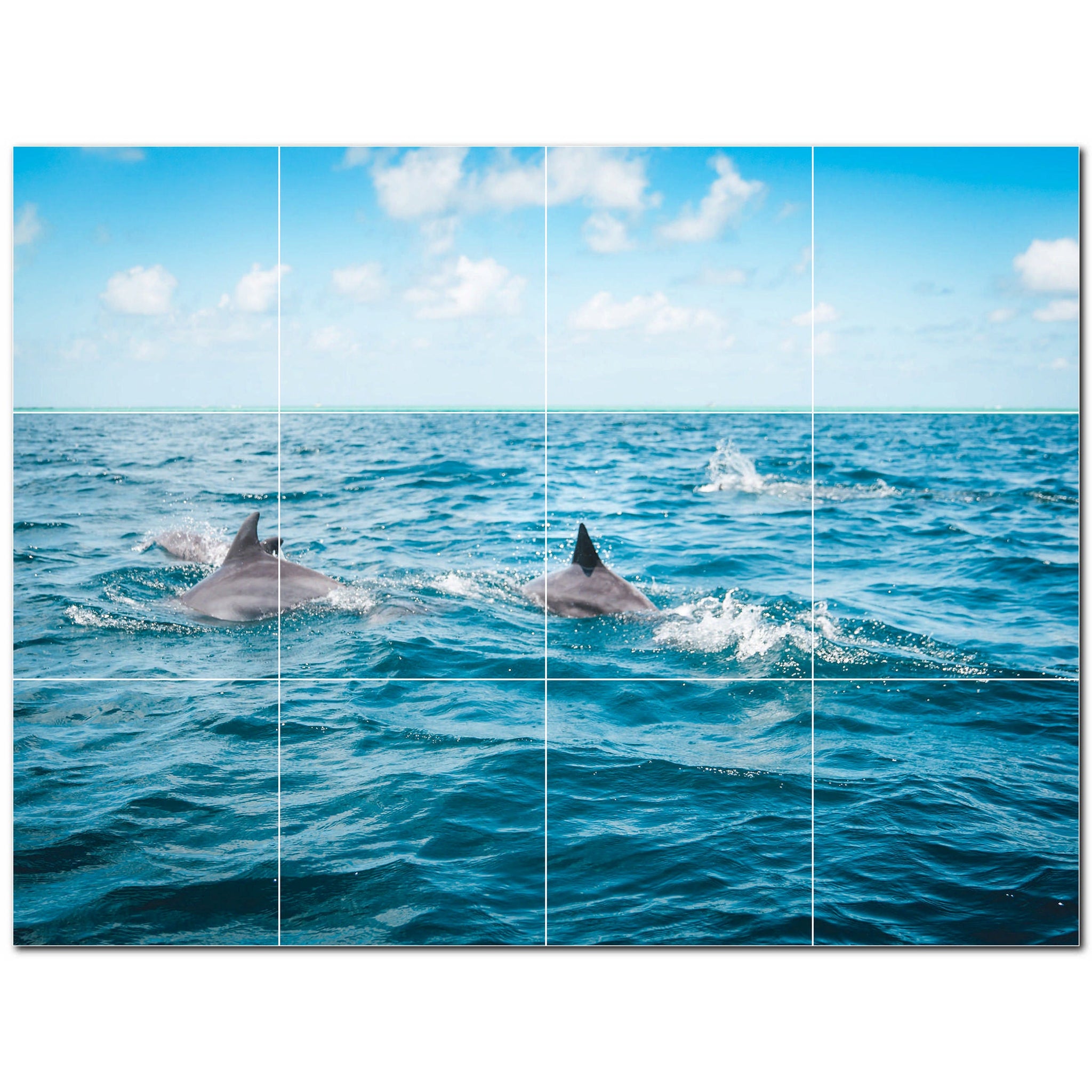 dolphin ceramic tile wall mural kitchen backsplash bathroom shower p500507