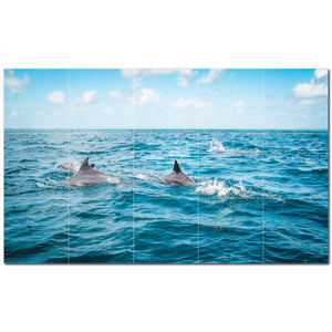 dolphin ceramic tile wall mural kitchen backsplash bathroom shower p500507