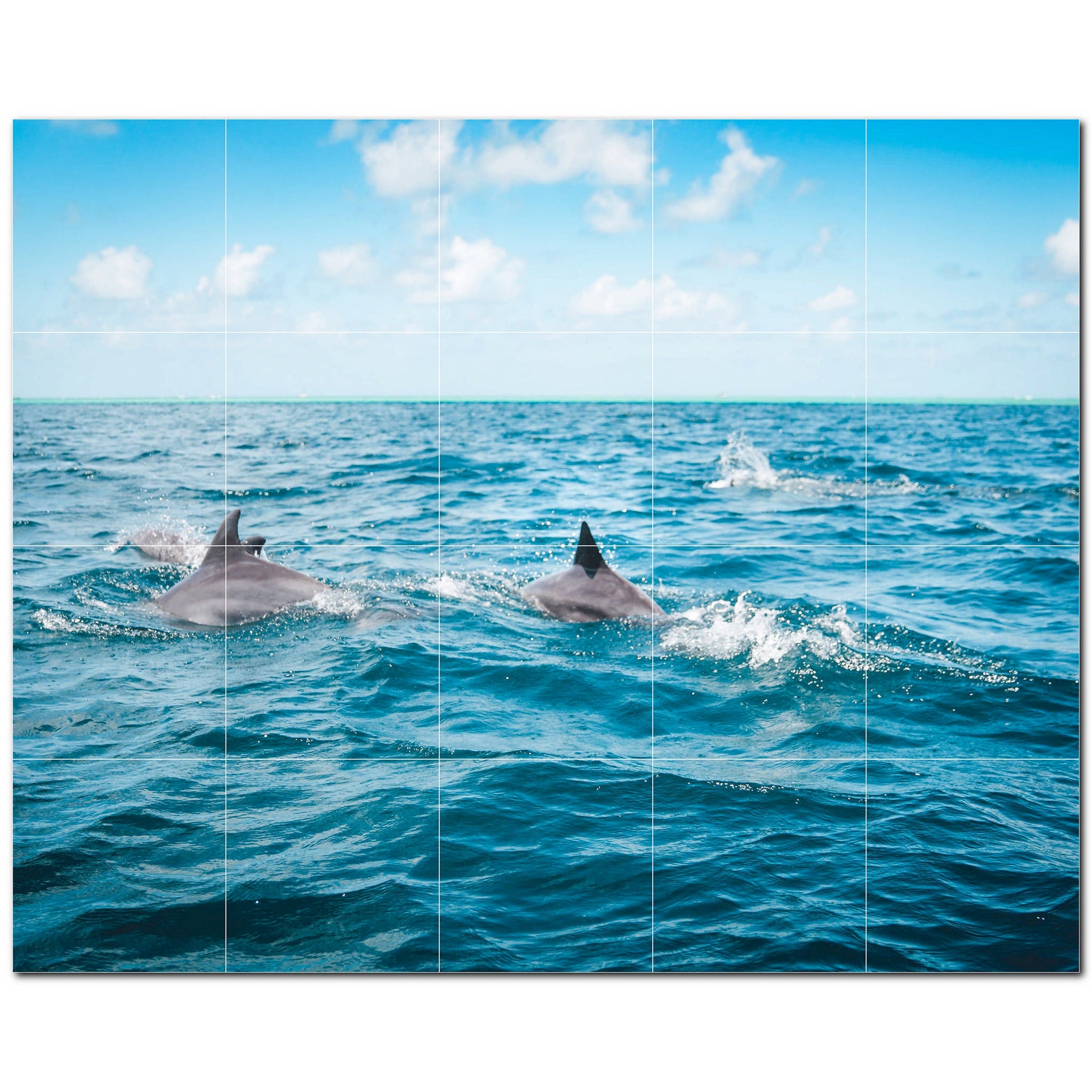 dolphin ceramic tile wall mural kitchen backsplash bathroom shower p500507