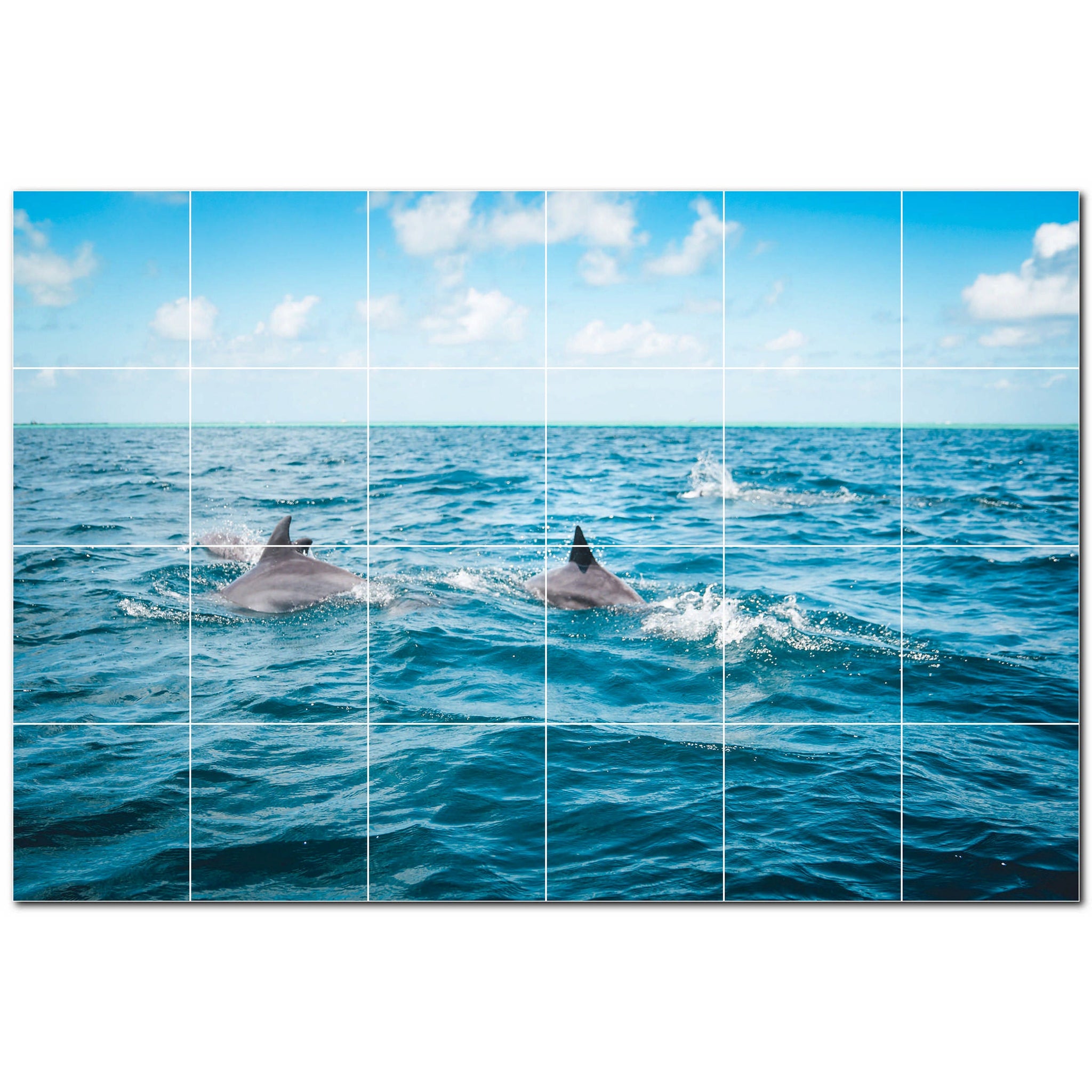 dolphin ceramic tile wall mural kitchen backsplash bathroom shower p500507