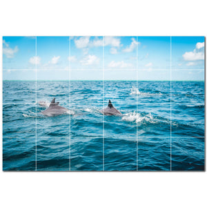 dolphin ceramic tile wall mural kitchen backsplash bathroom shower p500507