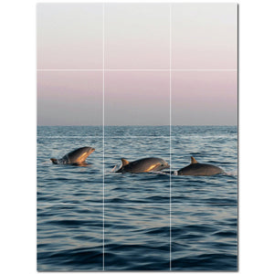 dolphin ceramic tile wall mural kitchen backsplash bathroom shower p500516