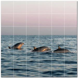 dolphin ceramic tile wall mural kitchen backsplash bathroom shower p500516