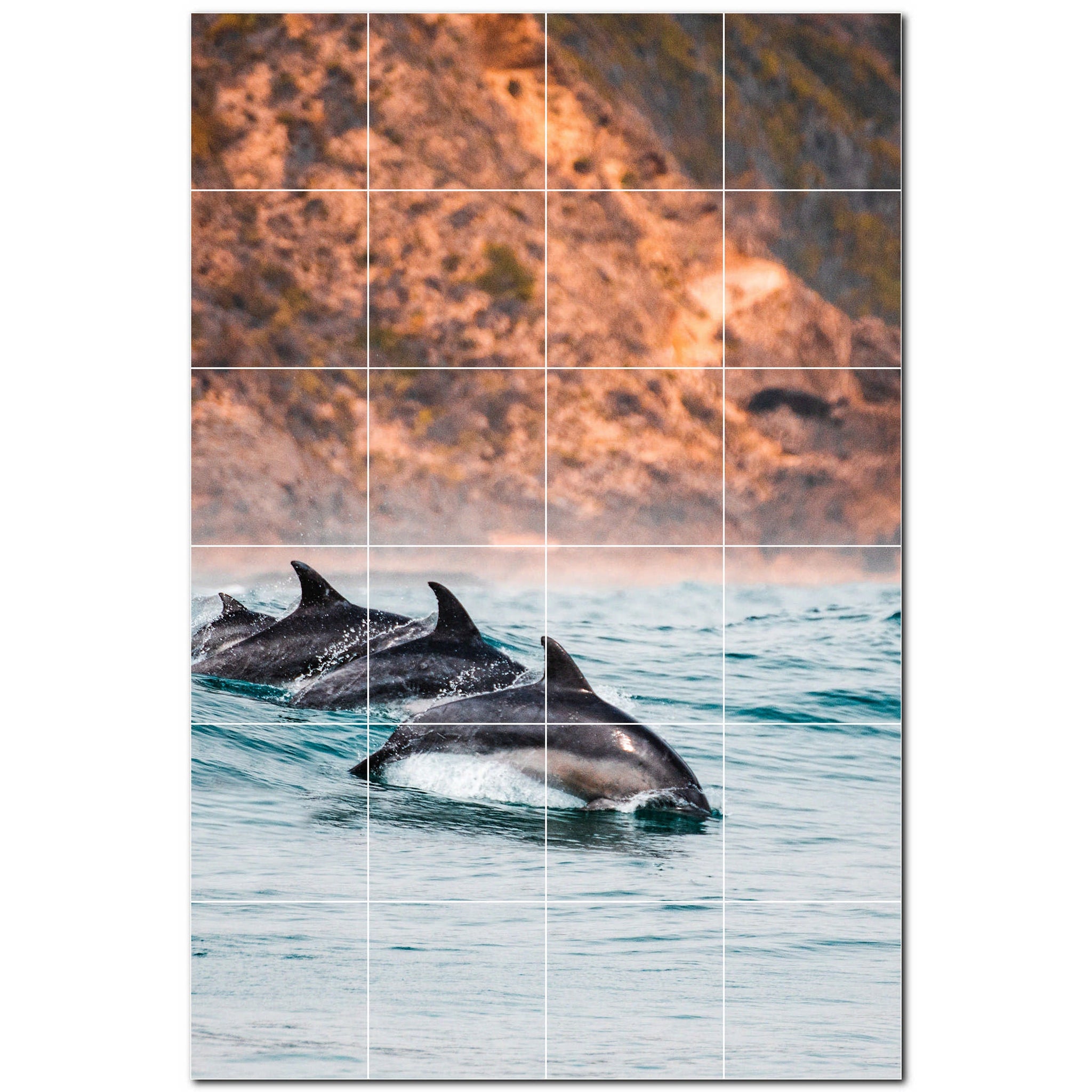 dolphin ceramic tile wall mural kitchen backsplash bathroom shower p500529