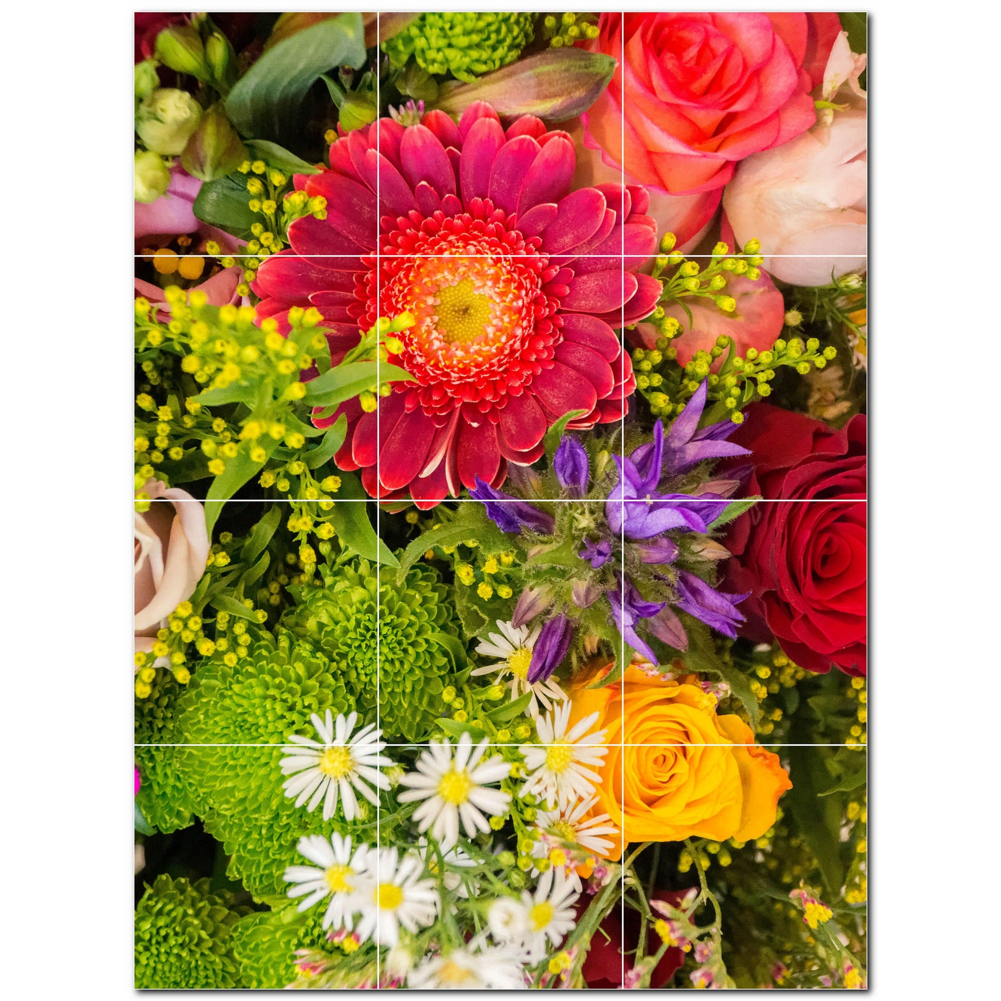 flowers ceramic tile wall mural kitchen backsplash bathroom shower p500622