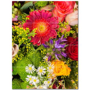 flowers ceramic tile wall mural kitchen backsplash bathroom shower p500622