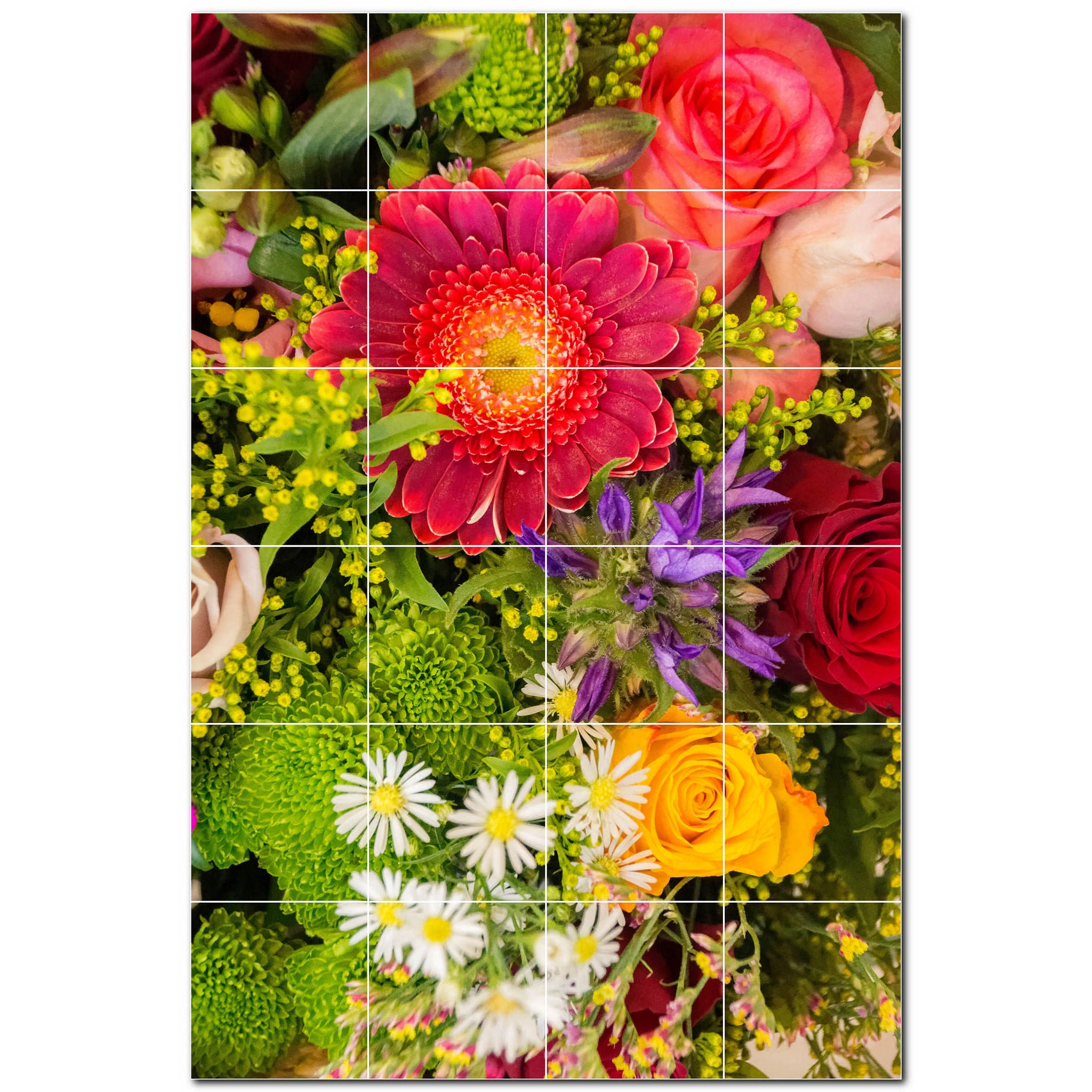 flowers ceramic tile wall mural kitchen backsplash bathroom shower p500622