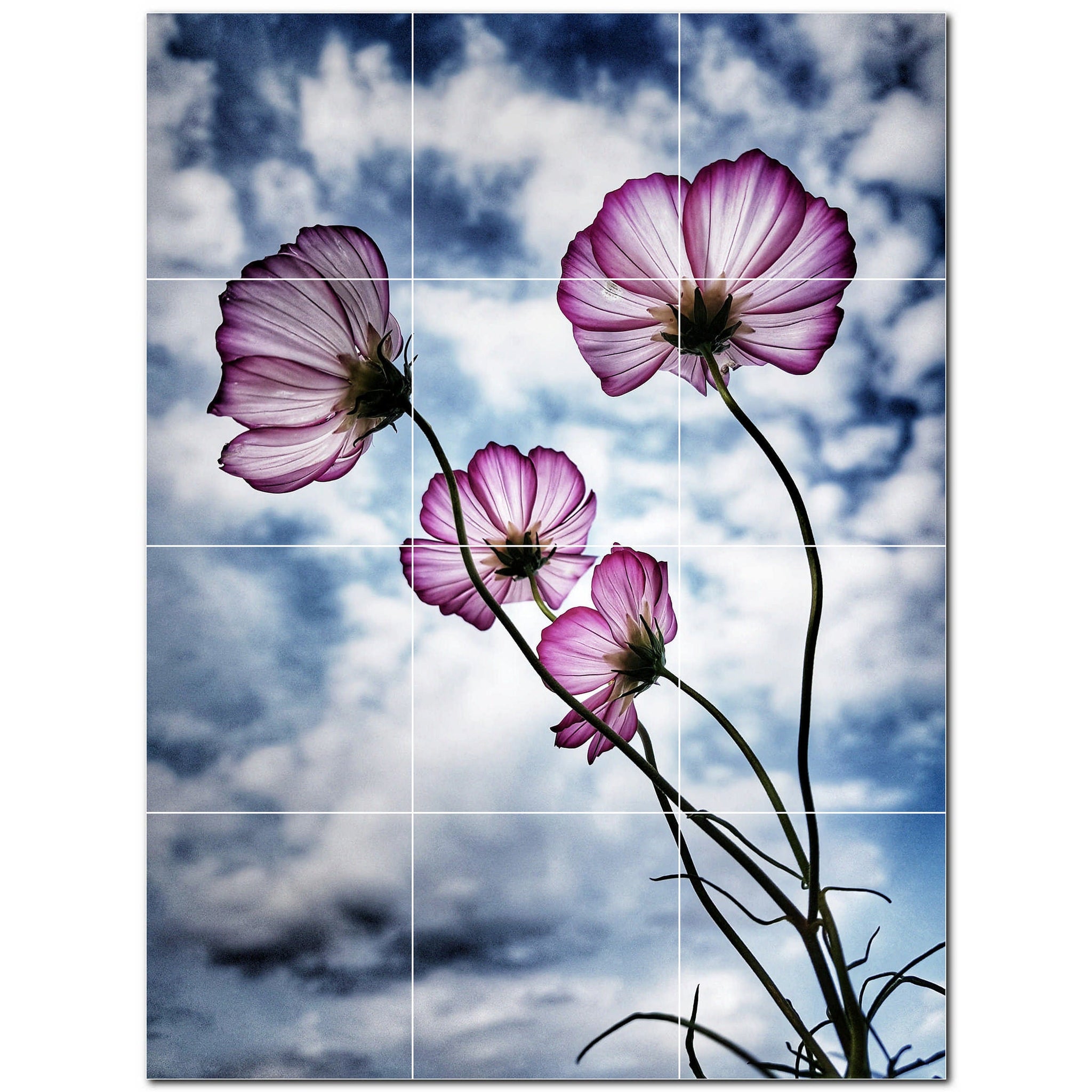 flowers ceramic tile wall mural kitchen backsplash bathroom shower p500627