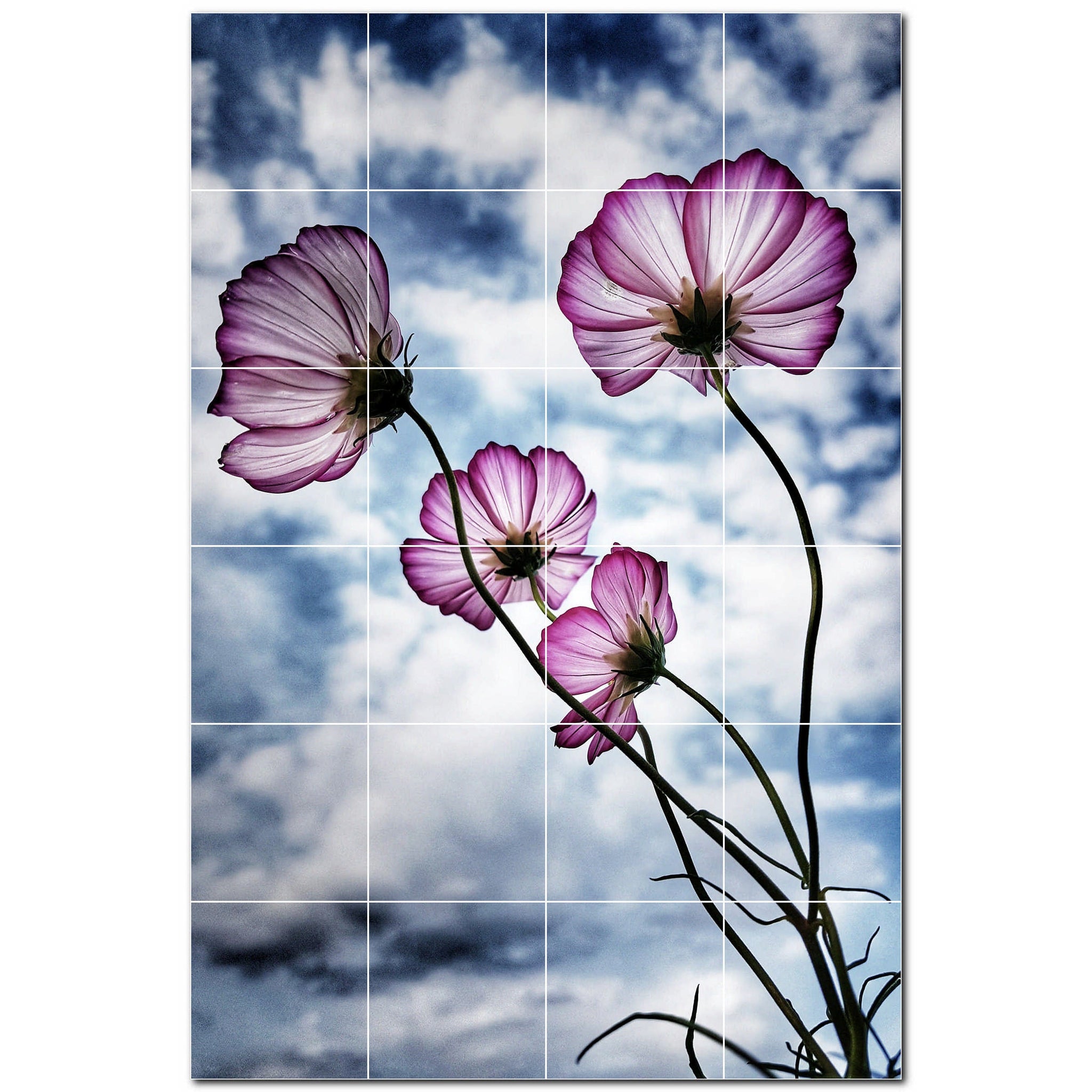 flowers ceramic tile wall mural kitchen backsplash bathroom shower p500627