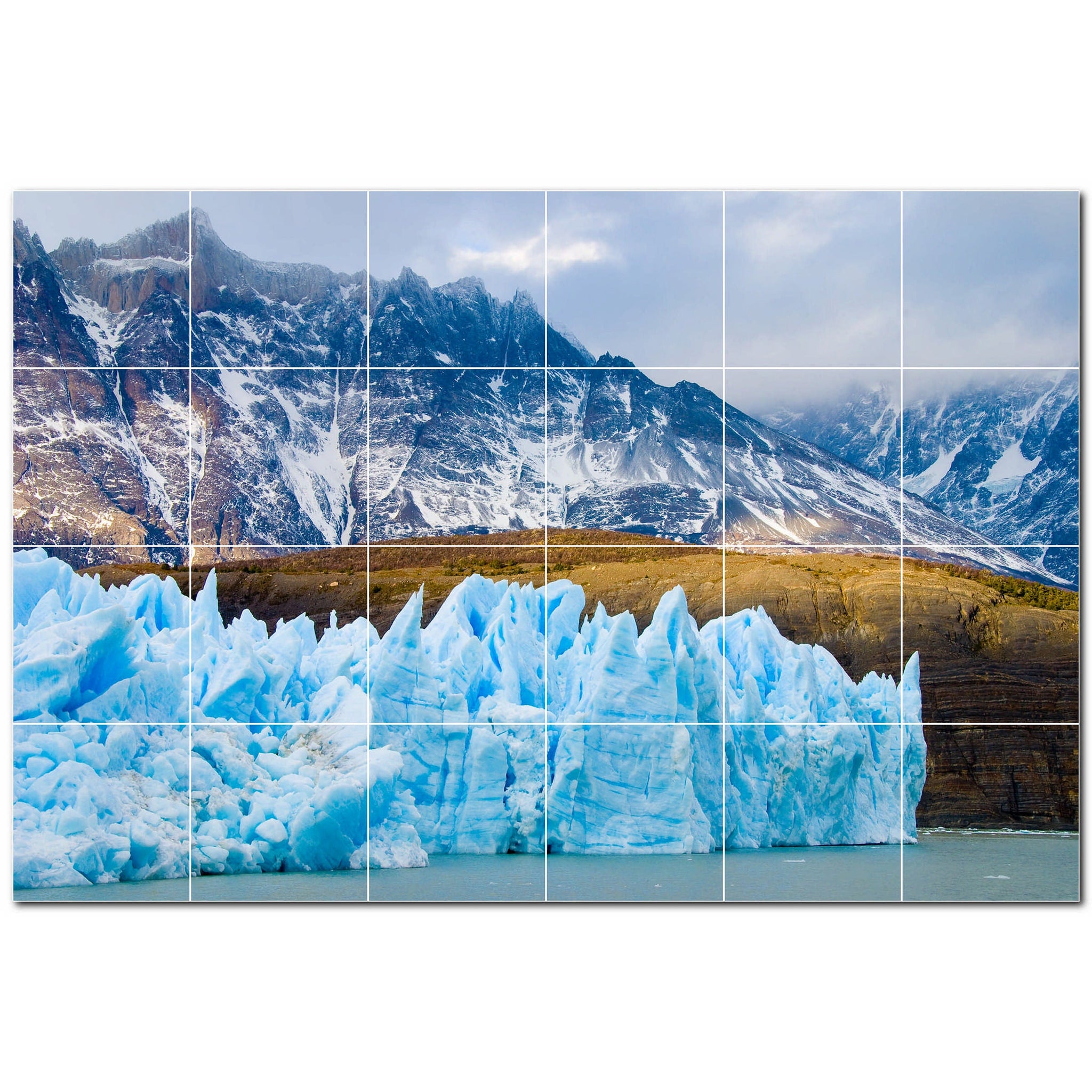 glacier ceramic tile wall mural kitchen backsplash bathroom shower p500734