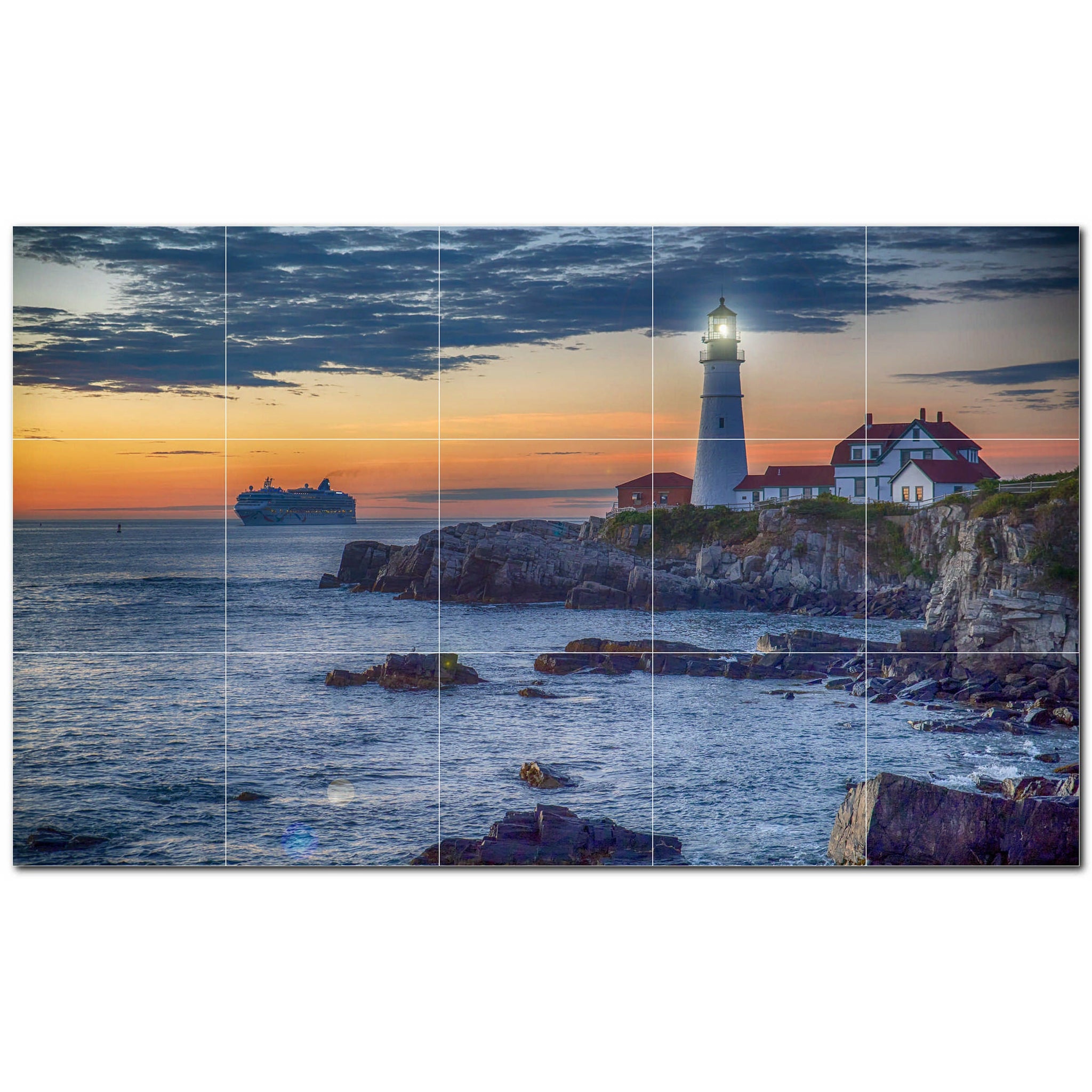 lighthouse ceramic tile wall mural kitchen backsplash bathroom shower p500830