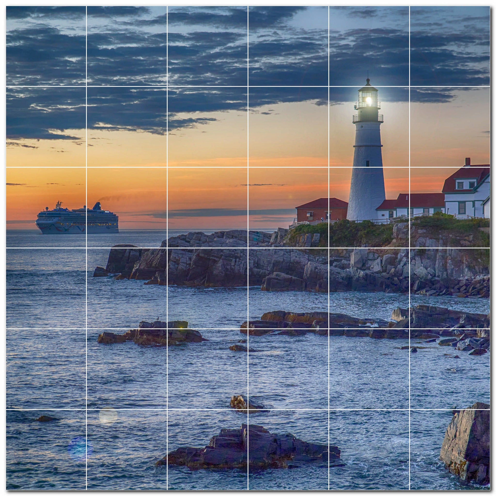 lighthouse ceramic tile wall mural kitchen backsplash bathroom shower p500830