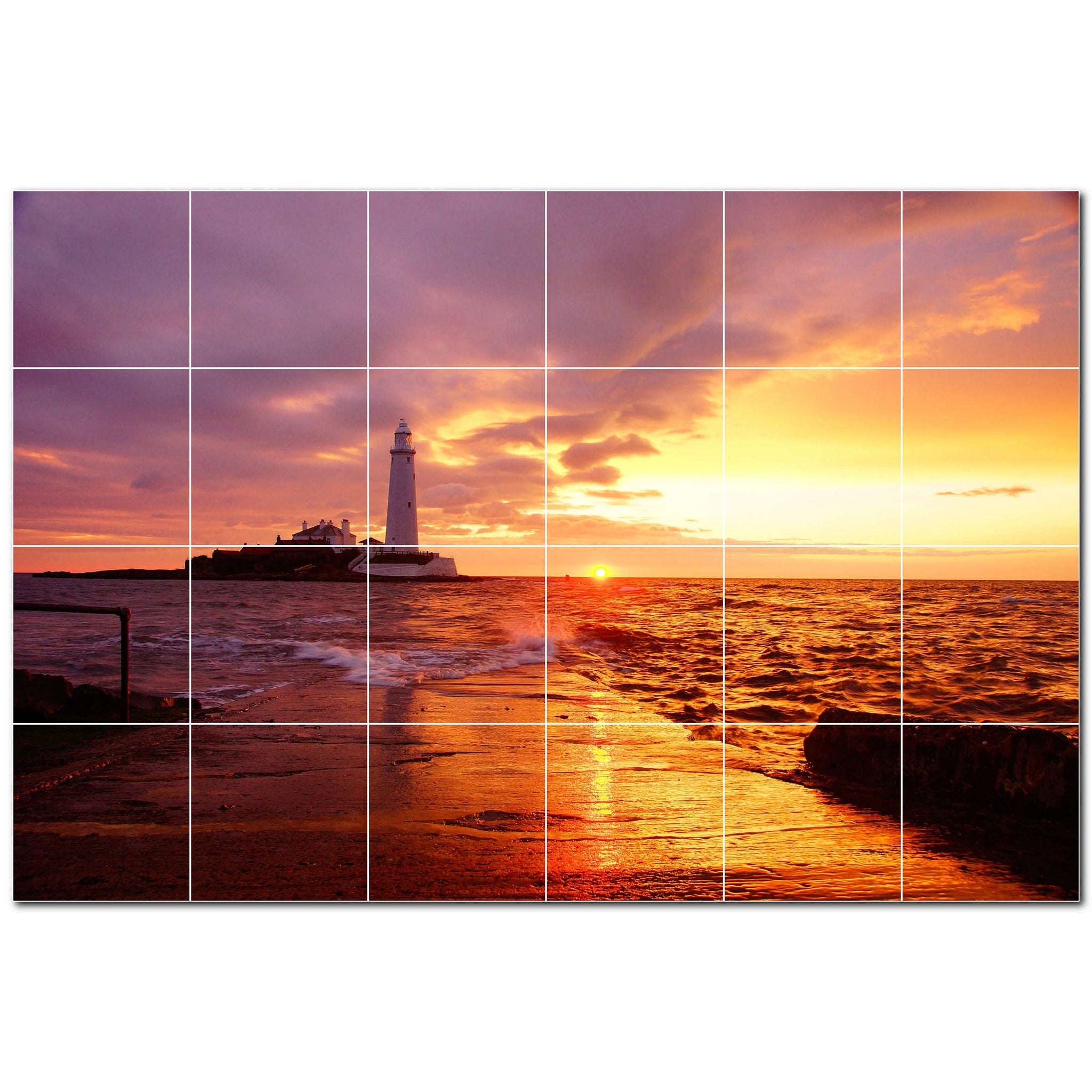 lighthouse ceramic tile wall mural kitchen backsplash bathroom shower p500839