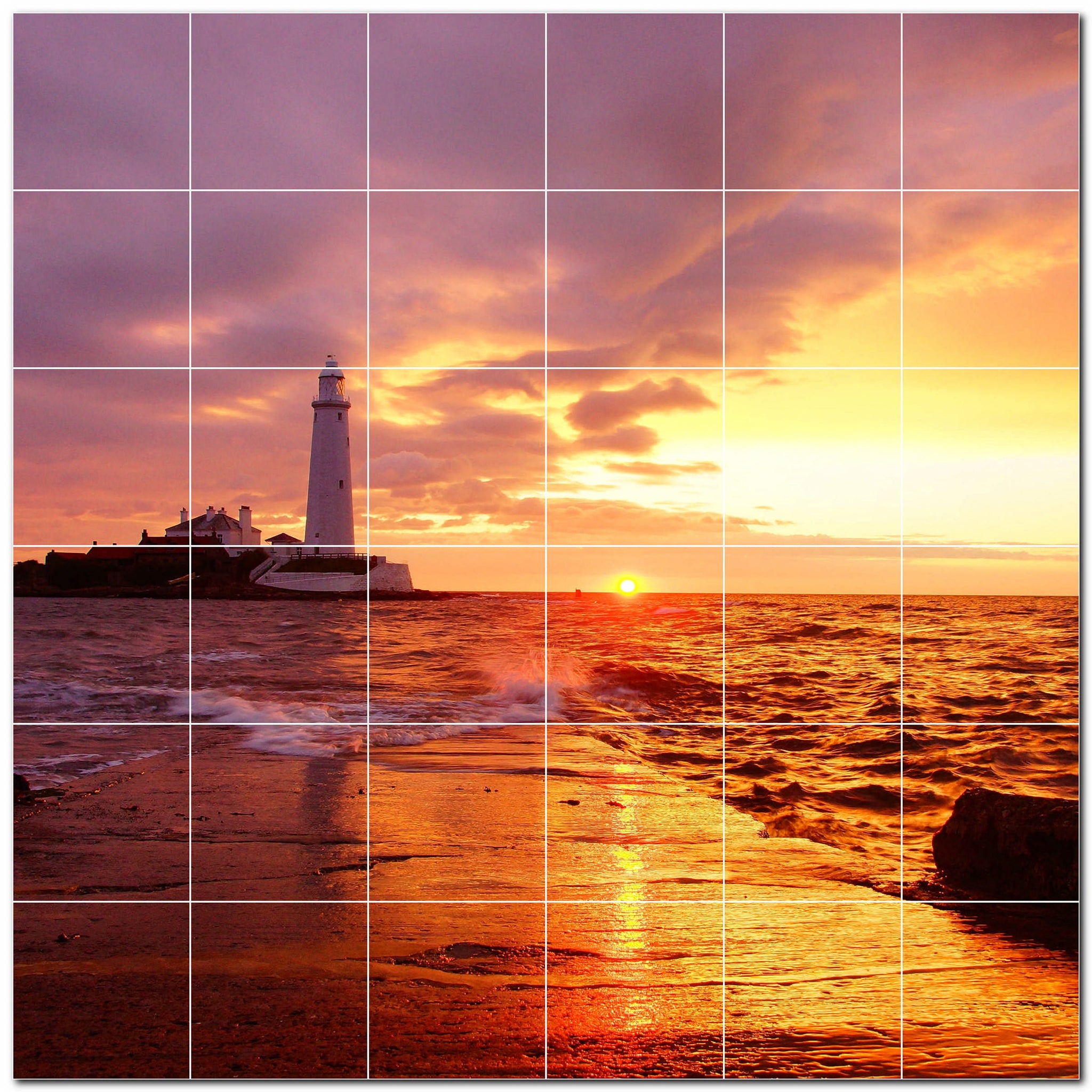 lighthouse ceramic tile wall mural kitchen backsplash bathroom shower p500839