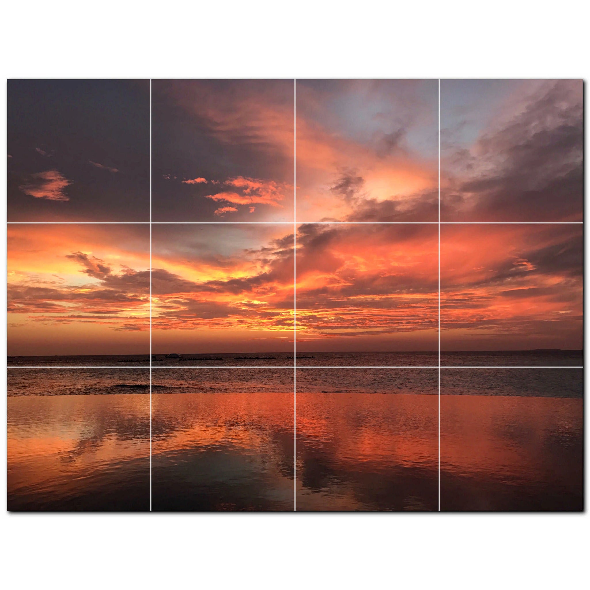 sunset ceramic tile wall mural kitchen backsplash bathroom shower p500960