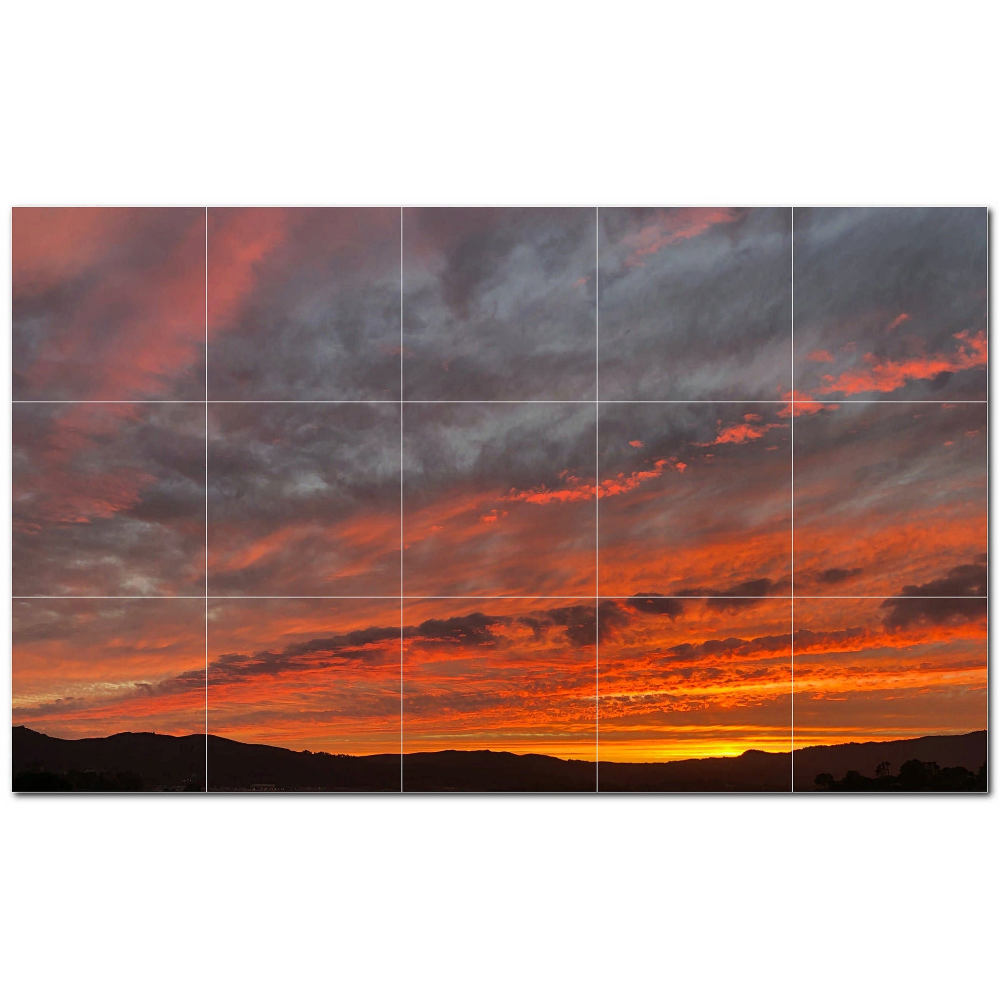 sunset ceramic tile wall mural kitchen backsplash bathroom shower p500962