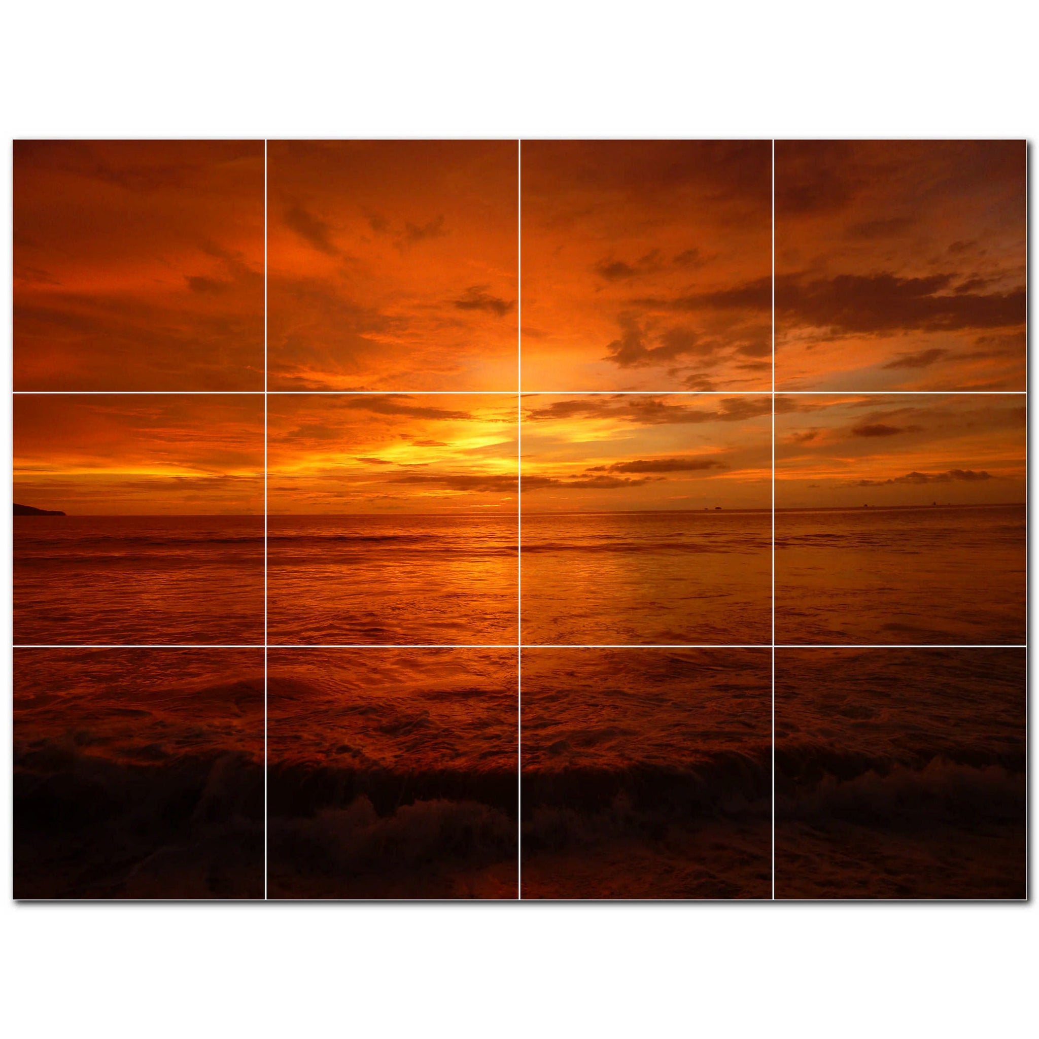 sunset ceramic tile wall mural kitchen backsplash bathroom shower p500964