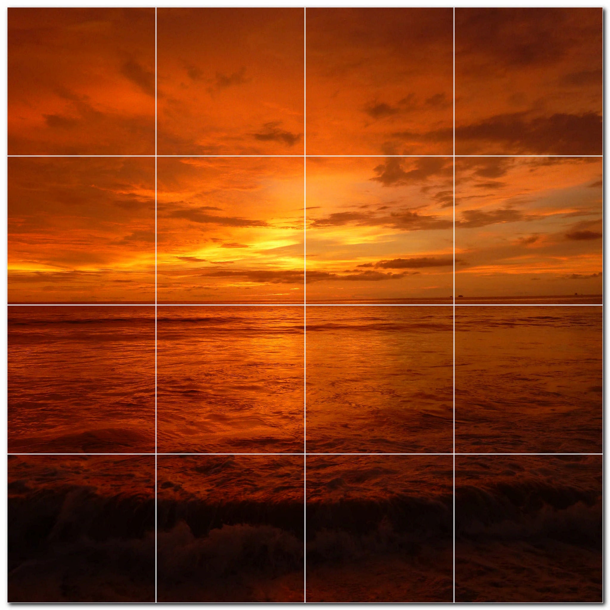 sunset ceramic tile wall mural kitchen backsplash bathroom shower p500964