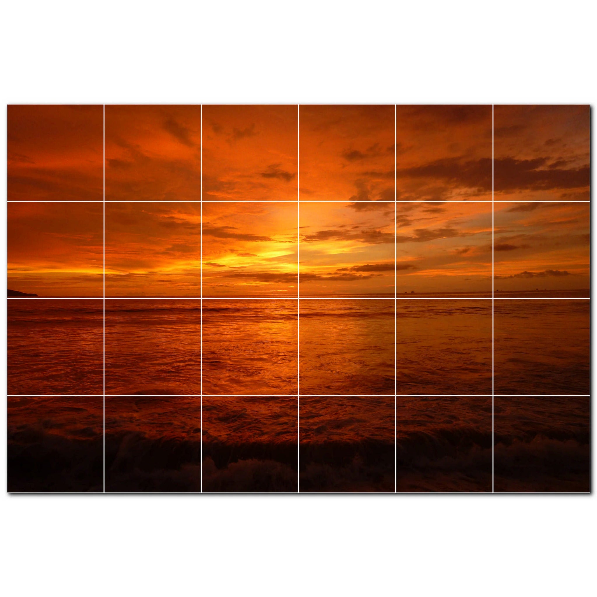 sunset ceramic tile wall mural kitchen backsplash bathroom shower p500964