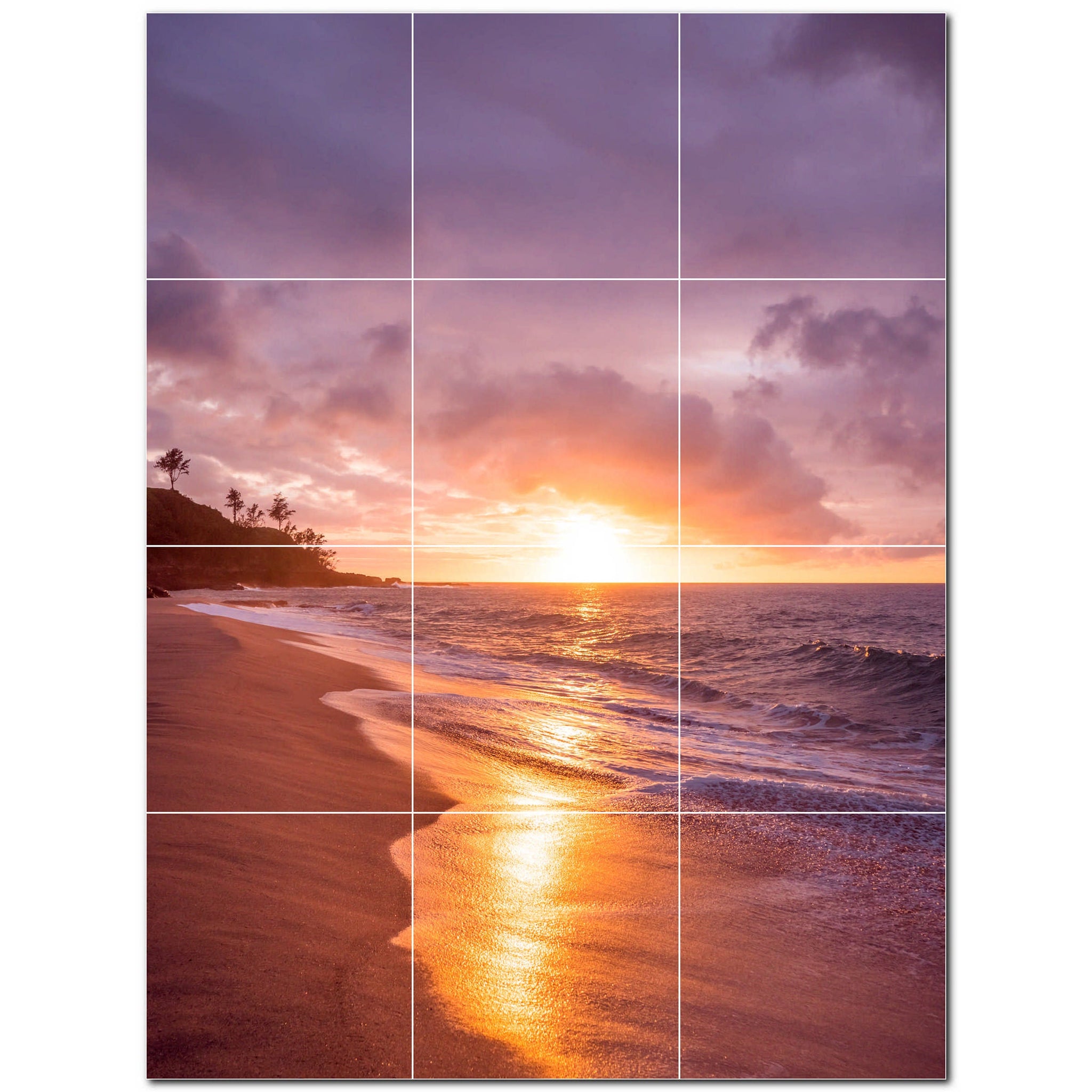 sunset ceramic tile wall mural kitchen backsplash bathroom shower p500965