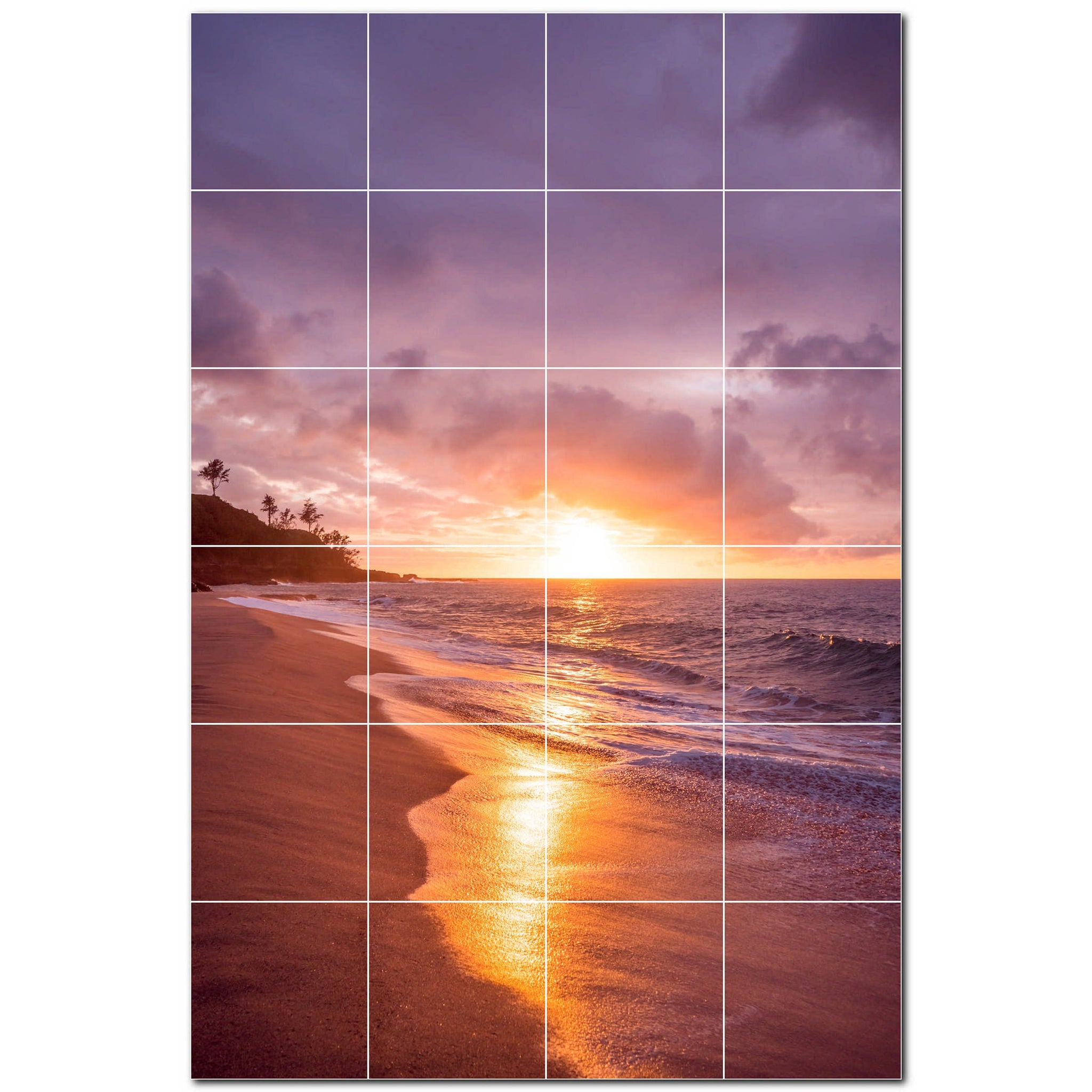 sunset ceramic tile wall mural kitchen backsplash bathroom shower p500965