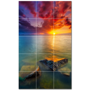 sunset ceramic tile wall mural kitchen backsplash bathroom shower p500966