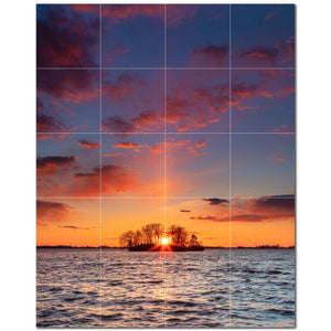 sunset ceramic tile wall mural kitchen backsplash bathroom shower p500967