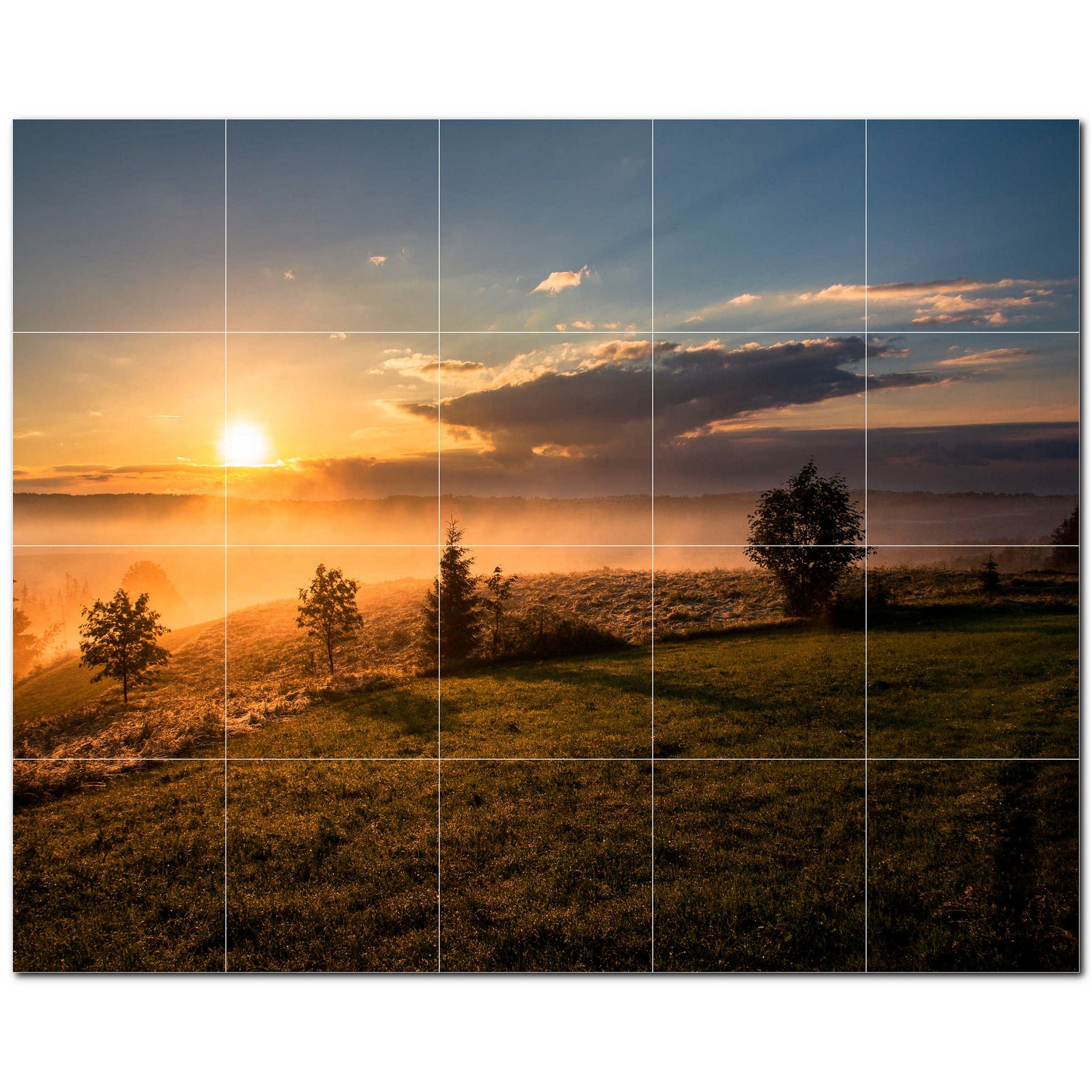 sunset ceramic tile wall mural kitchen backsplash bathroom shower p500969