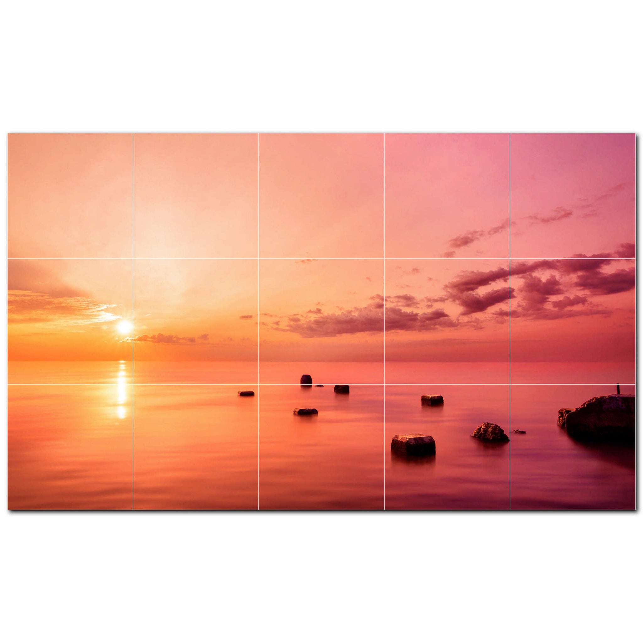 sunset ceramic tile wall mural kitchen backsplash bathroom shower p500970