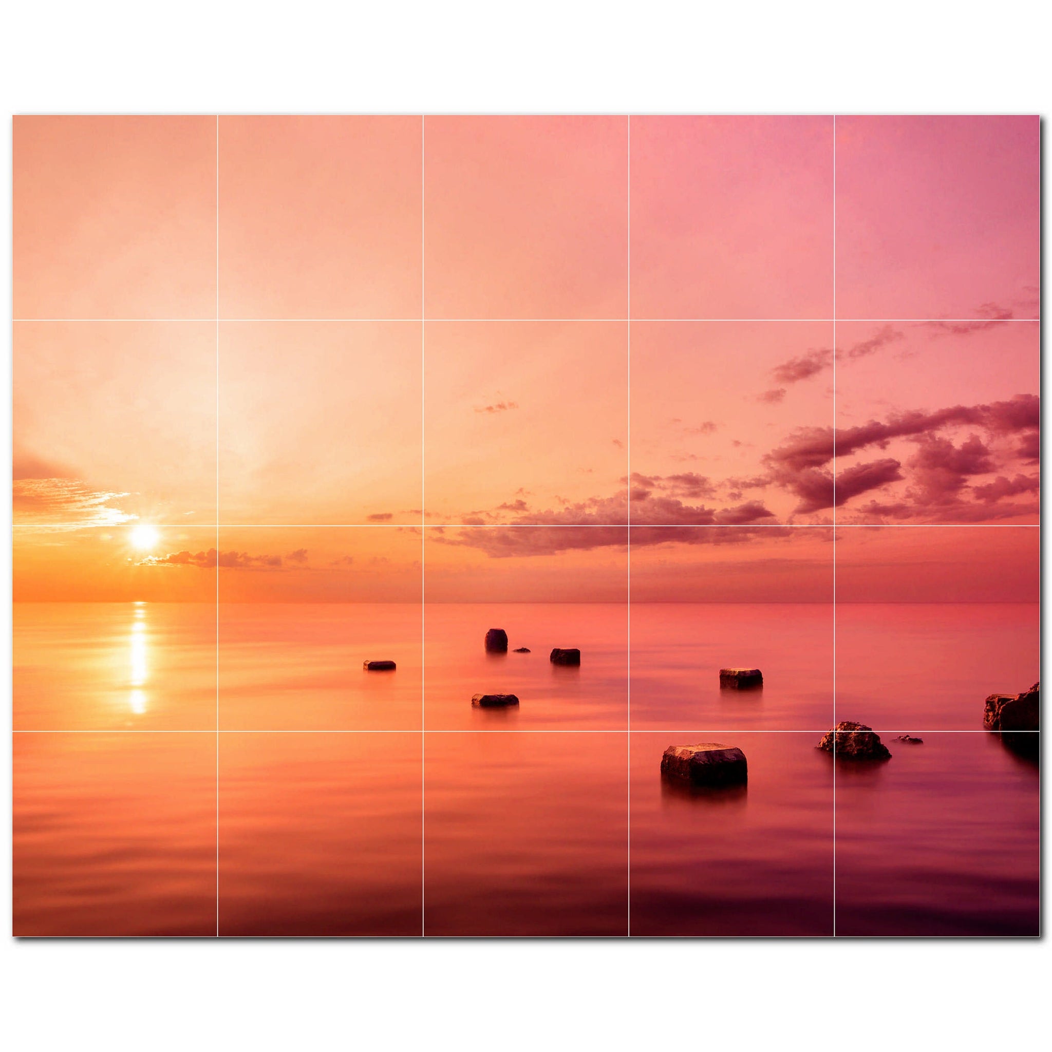 sunset ceramic tile wall mural kitchen backsplash bathroom shower p500970