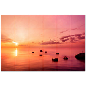 sunset ceramic tile wall mural kitchen backsplash bathroom shower p500970